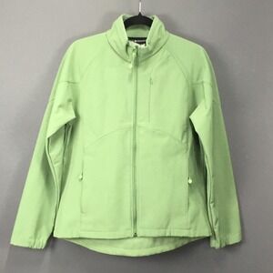 Black Diamond Jacket Womens Medium Green Full Zip Outdoor Fleece Lined Pockets